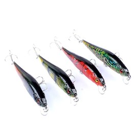 4 Pcs Minnow Fishing Lures Kit,or Hard Crankbaits Plugs, Topwater Crank Baits Set for Bass Trout Walleye Salmon Redfish 46