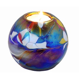 D&J Glassware Friendship Mini Globe Tea Light in a Blue Colour