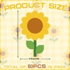 AnyDesign 50 Pcs Sunflower DIY Cutouts Floral Cut-Outs Yellow Flower