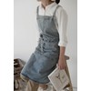 Pincy Denim Apron Cross Back, Unisex Adjustable Bib Apron with