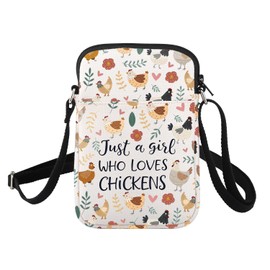 FUSTMW Chicken Print Crossbody Purse Funny Chicken Gifts for Hen Lovers Sling Bag Chick Gifts Cross Body Bag Chicken Merch, Chickens Bag C