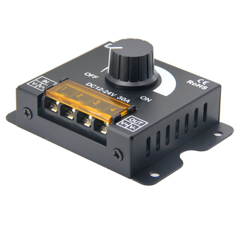 ZOOKOTO 12V/24V DC 30A LED PWM Dimmer Controller Dimming Controller