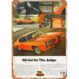 RetroRust 10 x 14 METAL SIGN - 1969 Pontiac GTO The Judge All Rise - Vintage Rusty Look