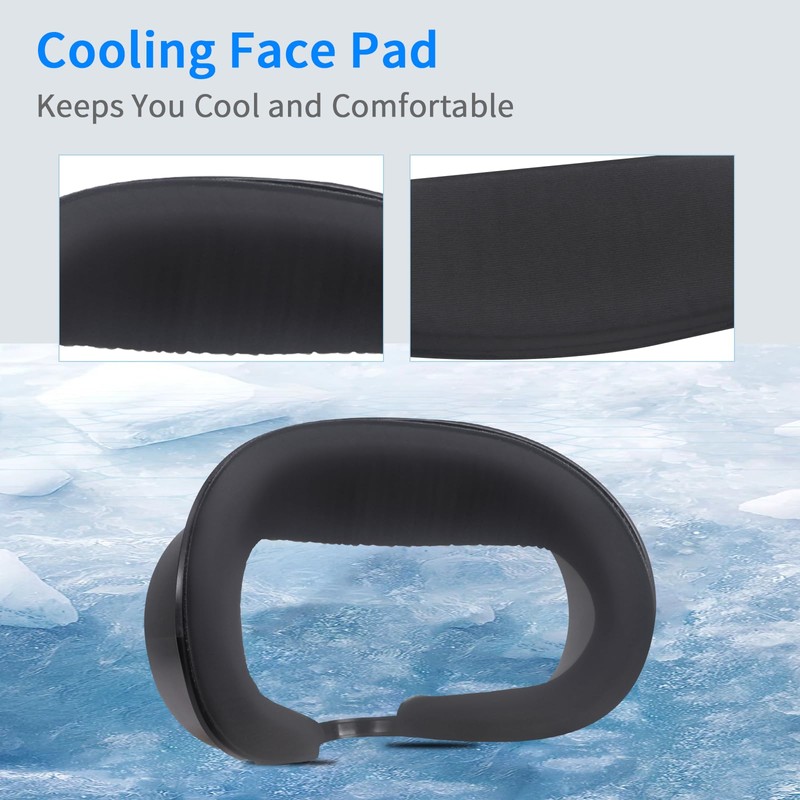 3-Pack Breathable Foam Face Pad & Sweat-Proof PU Leather &