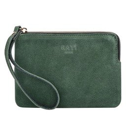 GAYI URBAN Genuine Leather 4.5 x 6.5 Wristlet Purse for Women, Evening Wristlet Pouch Clutch Bag (Green)