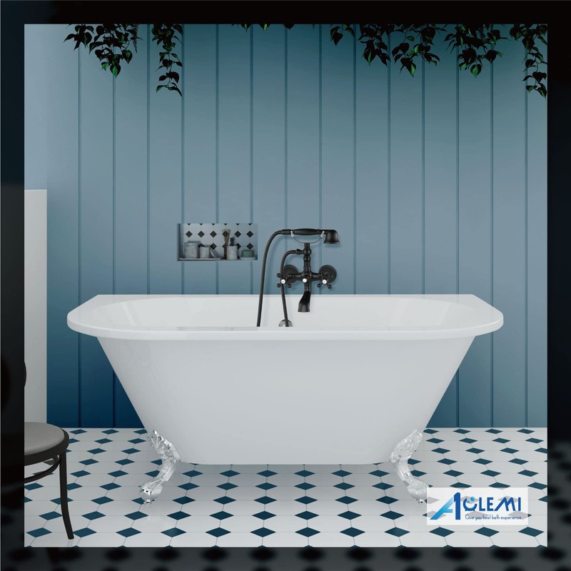 Aolemi Matte Black Wall Mount Bathtub Faucet with Hand Shower