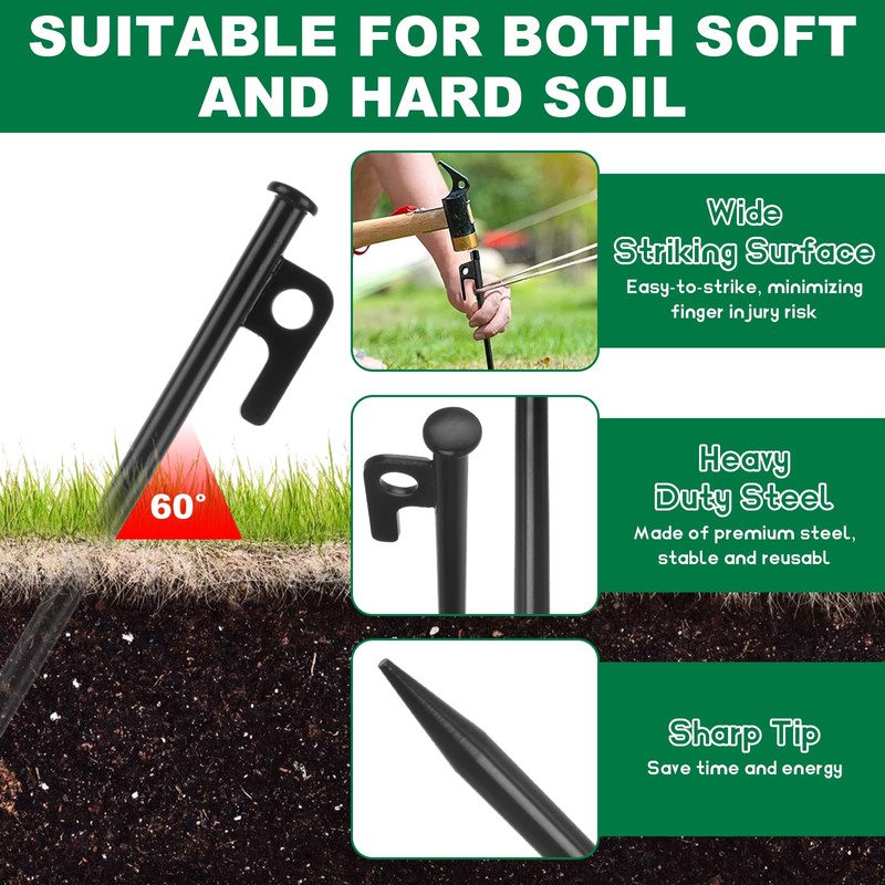 WOPPLXY 30 Pcs Tree Stakes and Supports, Heavy Duty Tree