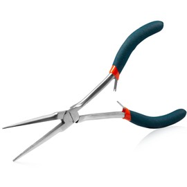 SPEEDWOX 7 Inches Long Reach Needle Nose Pliers with Teeth, Extra Long Nose Mini Precision Wire Looping Pliers for Jewelry Making, Bending Wire and Small Object Gripping