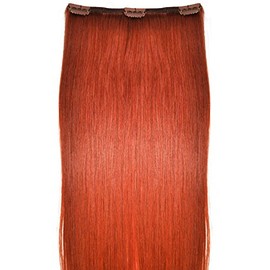 100% REAL, Luxury, Clip-In Hair Extensions, 1 Piece, 22 inches in length - 40 Grams, Remy, Human Hair (1pc, 22 inch, 350, Copper, Ginger)