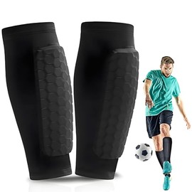 Luriseminger 1 Paar Schienbeinschoner für Fußball, CE-Kennzeichnung rutschfest Schienbeinschoner Socken für Erwachsene und Kind, Wadenschutz für Fußball, Basketball, Radfahren, Skateboardfahren (M)