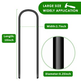 Trampoline Stakes U Shaped Anchors Heavy Duty Metal - Long Trampolines Ground Wind Stakes for Soccer Goals, Camping Tents, Garden Decoration (black-8pcs)