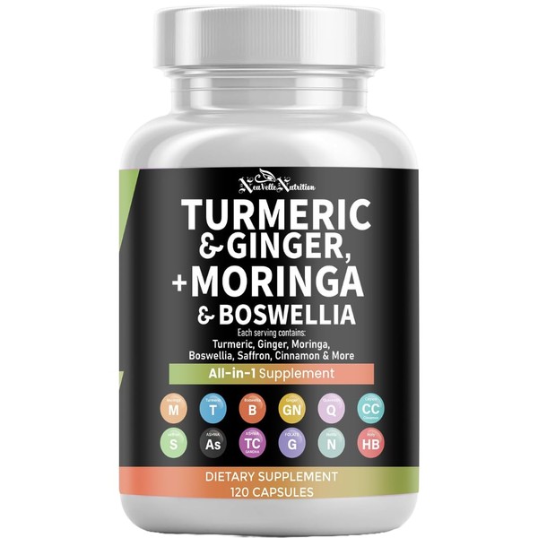 Moringa, Turmeric, Boswellia, Ginger, Ashwagandha, Quercetin, Cinnamon, Tart Cherry, Garlic,