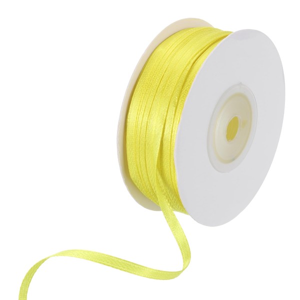 uxcell Satin Ribbon, 1/8 Inch x 100 Yards Lemon Yellow