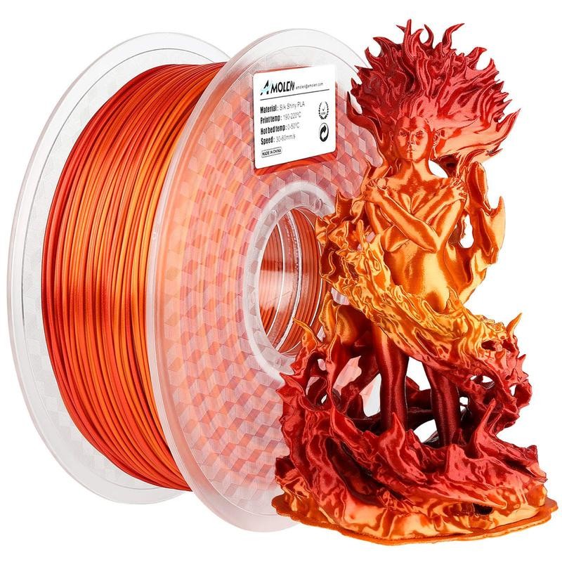Amolen Silk Shiny Gradient PLA Filament, 1.75mm:_Silk Gradient Blue Green