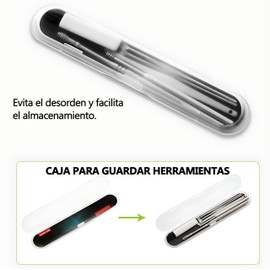 Lumbor37 Kit de Eliminación de Cera Oído, Herramienta para Limpieza de Oído, Cureta de Oreja con Cepillo de Limpieza y Caja (7 Pcs)