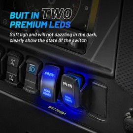 Anina Rear Light Rocket Switch 12V Backup LED Lamp Laser ON/Off 5Pin SPST MarineToggle Compatible with Honda Kawasaki Yamaha GM Ford Chevy Pickup Trucks