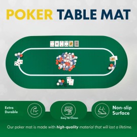 Feltectors Non-Slip Poker Table Mat for Betting and Texas Hold'em 73x31.5" Green