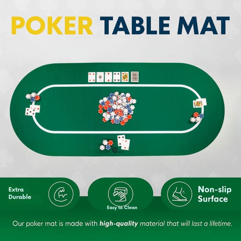 Feltectors Non-Slip Poker Table Mat for Betting and Texas Hold'em