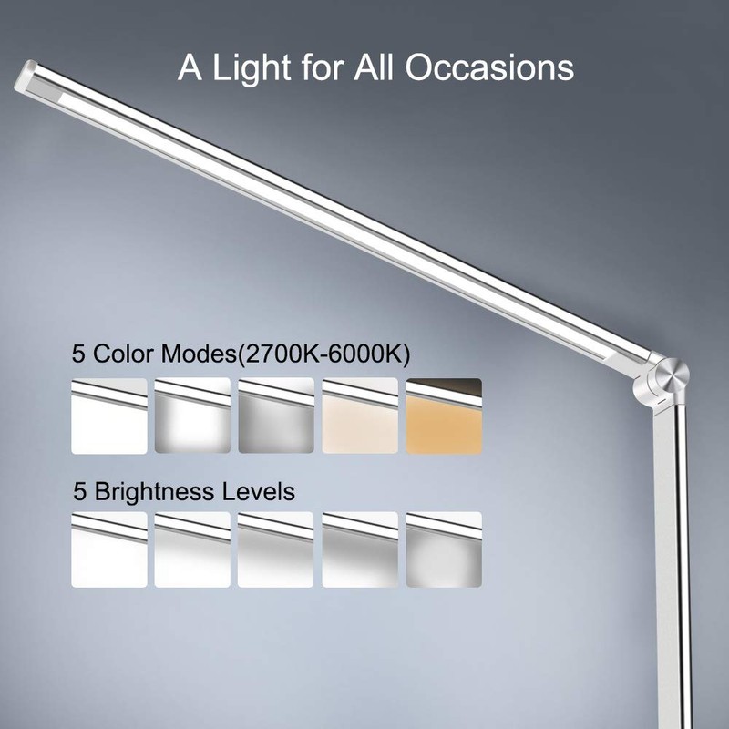 AFROG Multifunctional LED Desk Lamp with USB Charging Port, 5