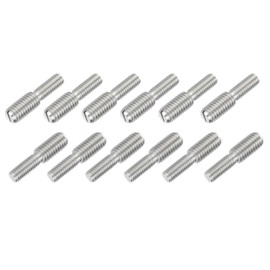 HiPicco M8x15mm to M12x15mm Double End Threaded Stud Screw Reducing Bolt,304 Stainless Steel Thread Reducer Adapter for Furniture Fastener Welding, Hardware Connectors 12 Pack