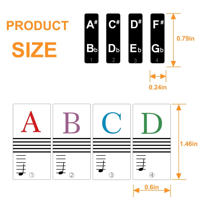 Piano Stickers Keyboard Key Note: Removable Piano Keyboard Note Labels
