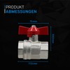 kör4u Ball Valve Brass with T-Handle Red on Both Sides