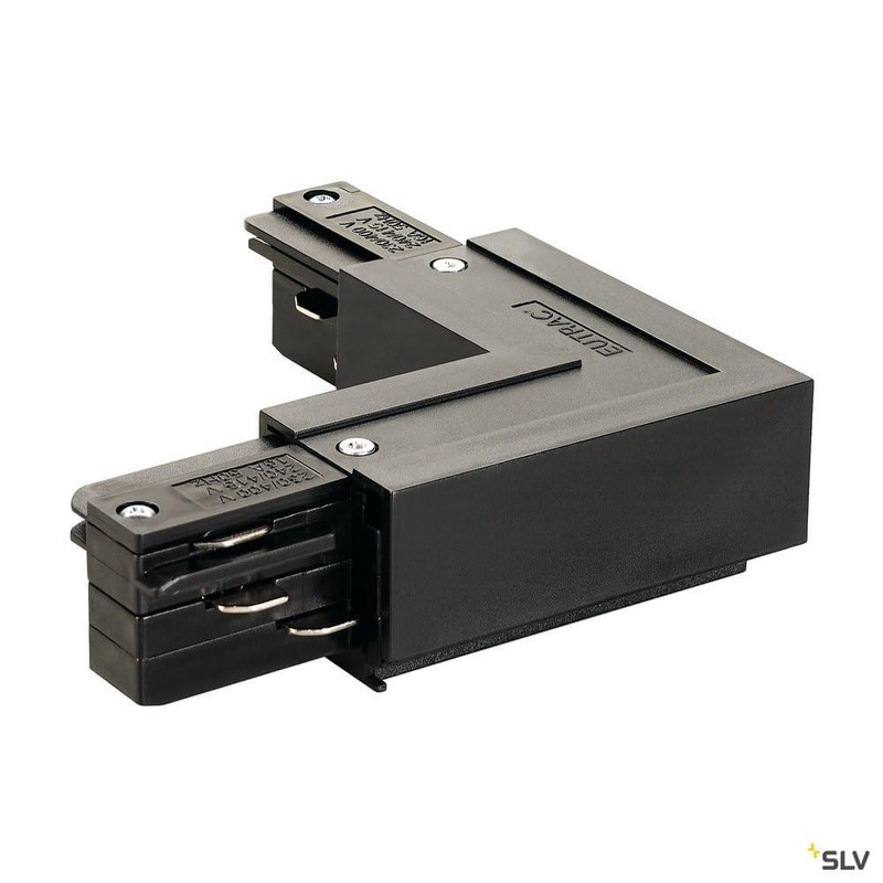 SLV Eutrac L-Connector Grounding Outside, Black