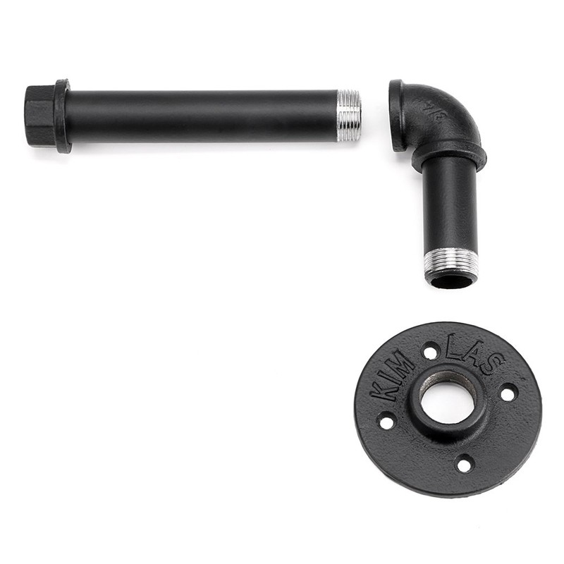 BTSKY Antiker Toilettenpapier-Halter aus Industrie-Rohr, schwarz