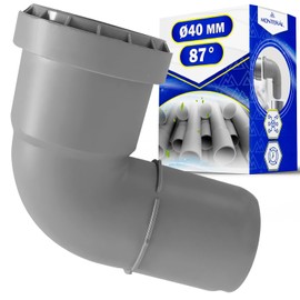Elbow for Drain Pipe with 87 Degree Angle Diameter 40 mm Made of Polypropylene MONTERAL