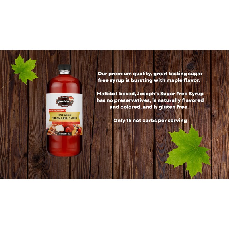 Joseph's Sugar Free Syrup (Maple), 2 Pack, 32 Fl Oz
