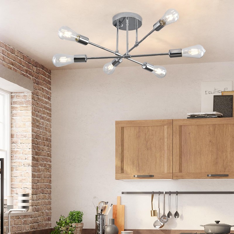 ZYDTRIP Sputnik Chandelier Ceiling Light, Adjustable Ceiling Lights Living Room