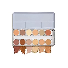Kryolan 75004 Dermacolour Camouflage Cream Palette 12 Colours, 4 Colour Options: A, B, C, Caribbean (C) by Kryola