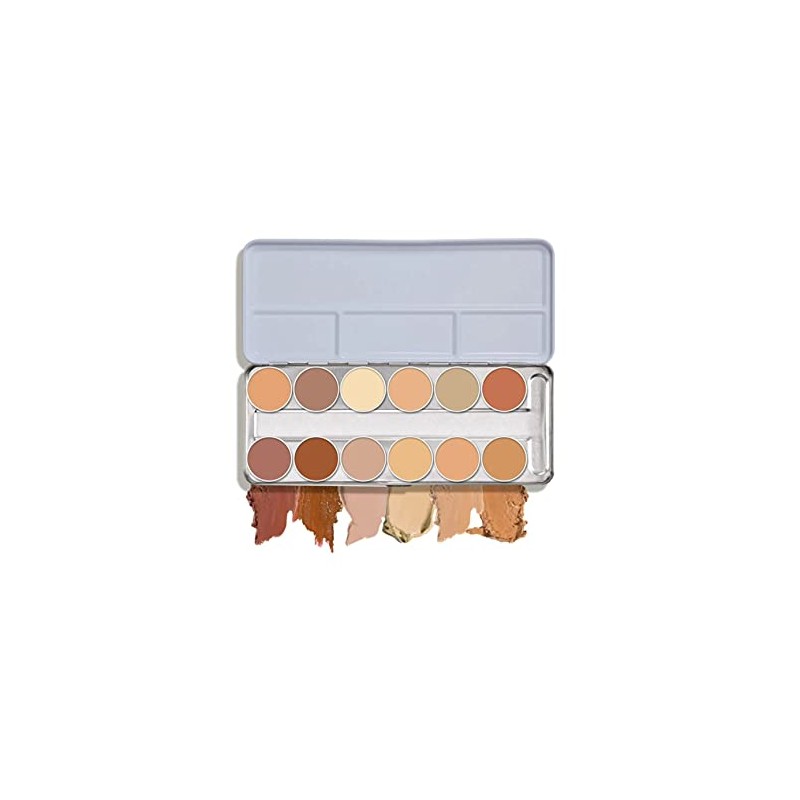 Kryolan 75004 Dermacolour Camouflage Cream Palette 12 Colours, 4 Colour Options: A, B,