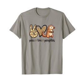Peace Love Endangered Pangolin Lover T-Shirt