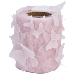 Rollos de Tul para Coser Mariposas, Rollos de Hilo DIY, Cintas de Colores Brillantes, Suministros Decorativos para Bodas (polvo de piel)