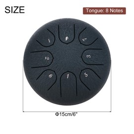 sourcing map Steel Tongue Drum, 6 Inch 8 Notes Steel Hand Drums with Bag, Drum Mallets and Music Book, Worry Free Drum for Yoga Meditation Camping (Navy Blue)