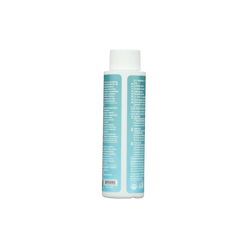 Via Nature Essential Oxygen Brushing Rinse, Organic Peppermint, 3 Ounce