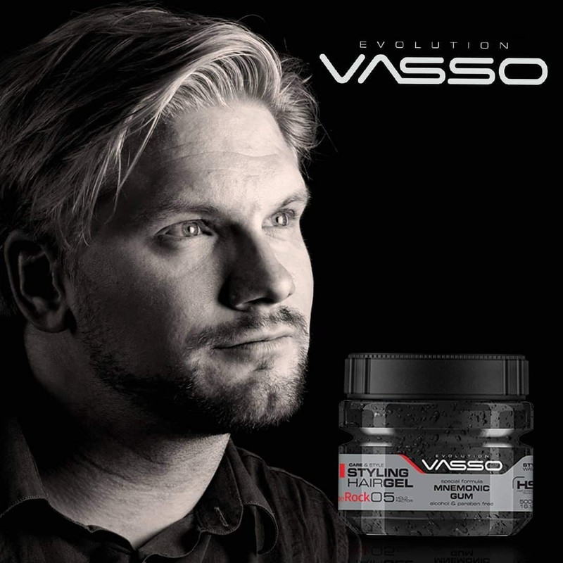 Vasso Styling Hair Gel The Rock 05 Mnemonic Gum, Silver,