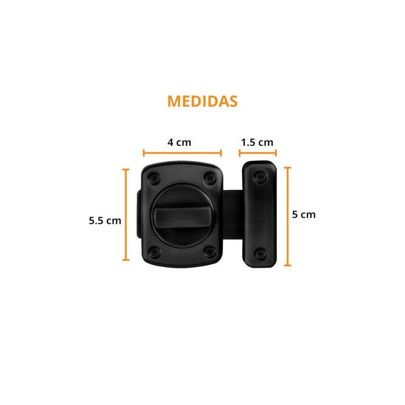 Pestillo Para Puerta Con Tornillo Giratorio Set 2 Pcs -