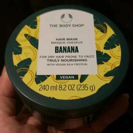The Body Shop BANANA Truly Nourishing HAIR MASK 240ml/8.2Oz. Anti-Frizz Silk Pro