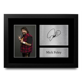 HWC Trading A4 FR Mick Foley Gifts Printed Signed Autograph Picture for WWE & WWF Memorabilia Fans - A4 Framed