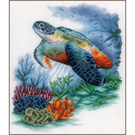 Lanarte Cross Stitch Embroidery Kits Counted Cross Stitch Pictures Set Treasures of the Underwater World Wall Decoration Handmade Set for Adults 33 x 40 cm DIY Decoration Craft Set Craftsman Creative