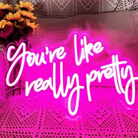 You Are Like Really Pretty Neon Sign Pink Room Decor LED Neon Signs Wall Decor For Bedroom Bachelorette Party Teen Girls Room With Dimmable Switch USB Power(16.9 * 10.6inches)