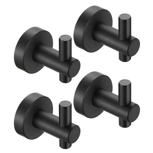 SVRCK Durable Round Base Wall Hanging Hook Set, Matte Black,