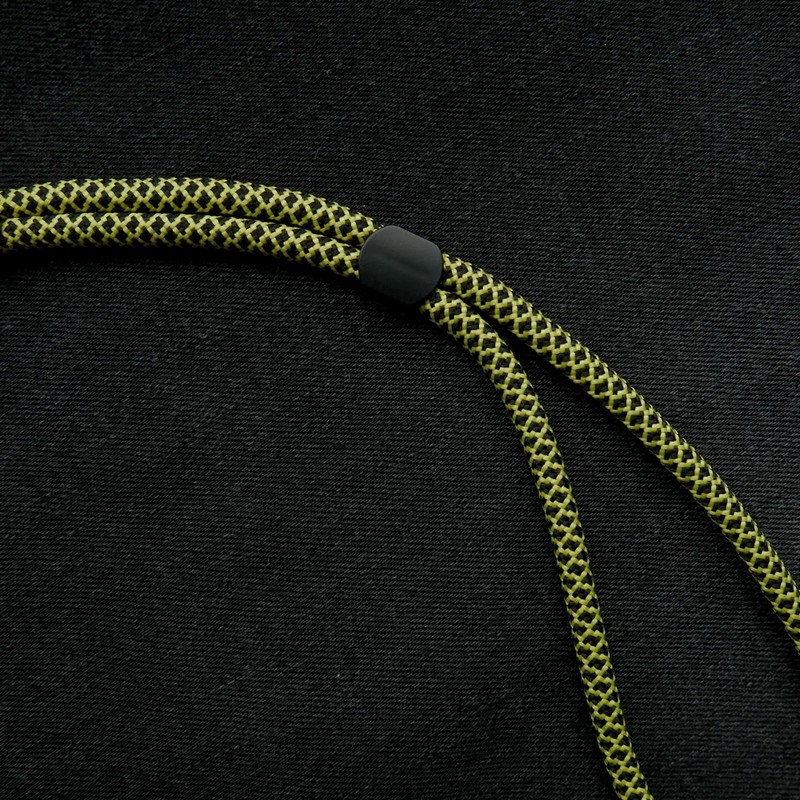 trage.band® Long Adjustable Lanyard Neck Strap with Carabiner Hook, Black/Yellow