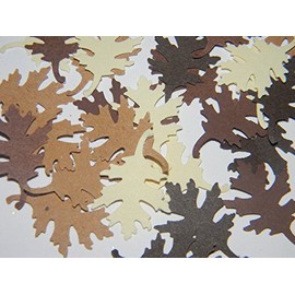 Mixed shades of brown leaf leaves die cuts party decor table decorations confetti - 100 pieces