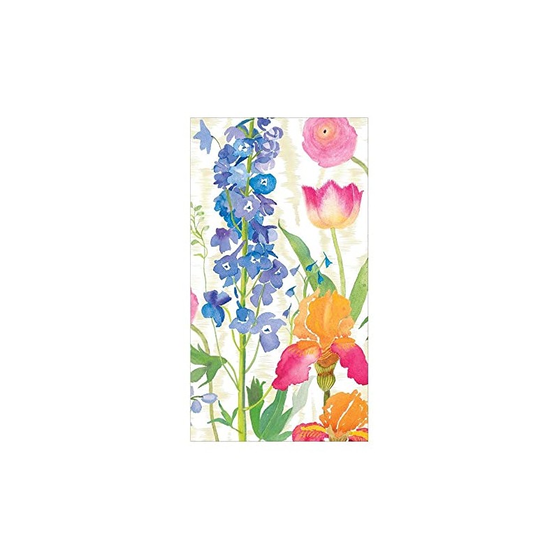 Caspari Summer Garden Paper Guest Towel Napkins in White, 15