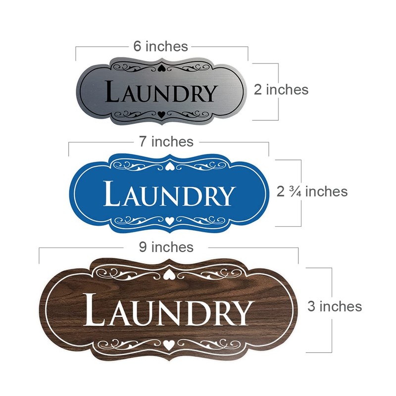 Designer Laundry Sign (Black Gold) - Large 3.5 x 9"