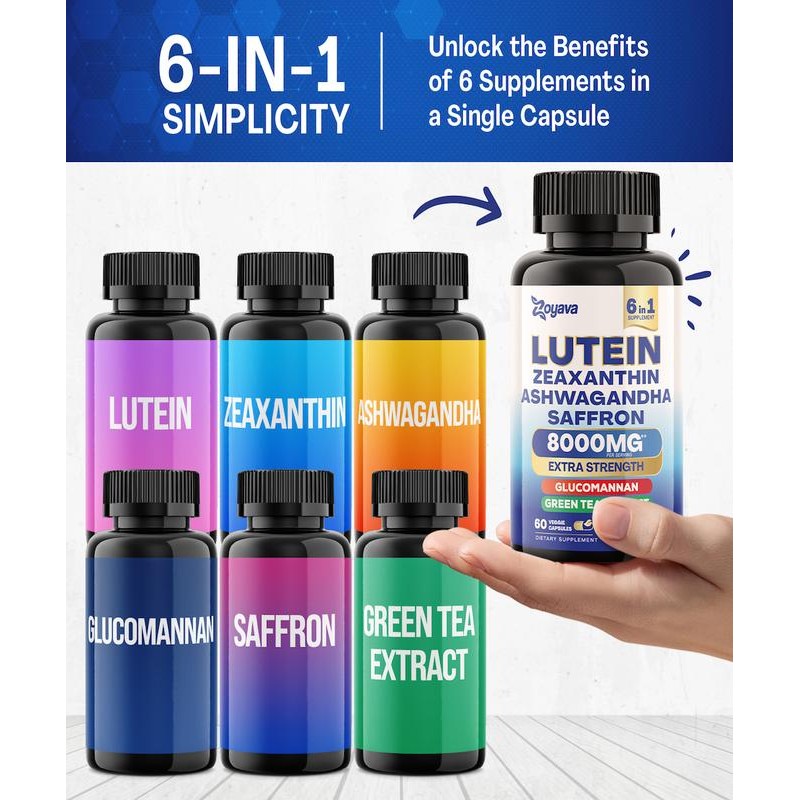 Zoyava Lutein Supplement 8000mg – Extra Strength Eye Support with