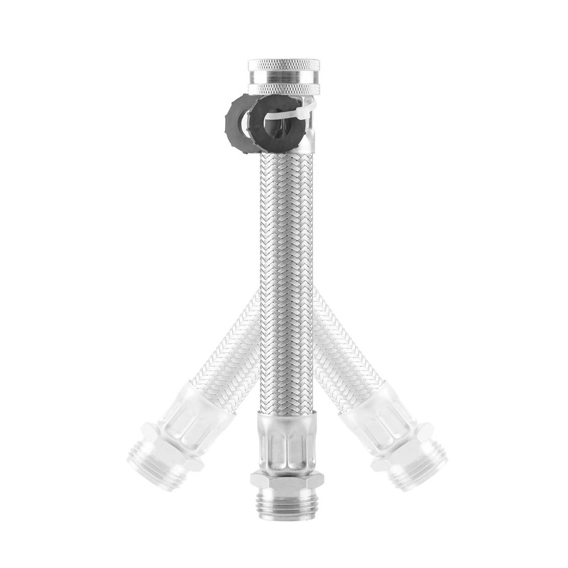 Short Garden Hose Extension, Heavy-Duty Hose, Maximum Bend 45°, Stainless